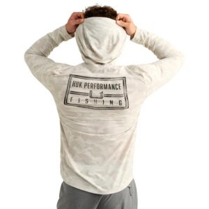 Huk Drift Performance Hoodie Long Sleeve Shirt Silver Birch Camo XL