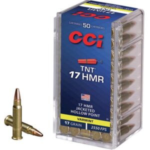 CCI TNT Rimfire Ammunition .17 HMR 17 gr TNT JHP 2550 fps 2000/ct Case (40-50/ct)