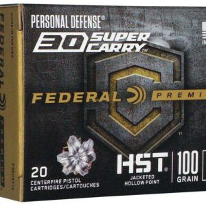 Federal Personal Defense HST Handgun Ammunition .30 SC 100 gr JHP 1250 fps 20/ct