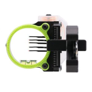 Black Gold Rush Archery Sight 5 .019 Pins 4" Dovetail with 3rd Axis Micro .019 RH Black