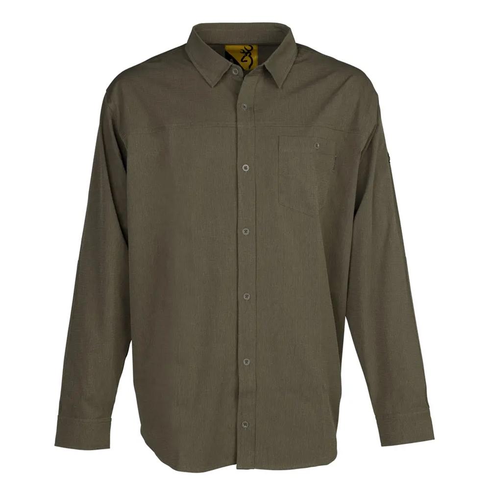 Browning Lightweight Button Down Long Sleeve Shirt Green S