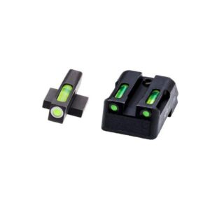 HIVIZ LiteWave H3 sight Green LitePipe w/White front ring Fits Kimber 1911 models
