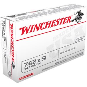 Winchester USA Rifle Ammunition 7.62 Nato 147 gr FMJ 2750 fps 20/ct
